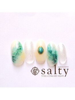 ネイルアンドアイラッシュサロン ソルティ 寺田町(salty)/ニュアンスネイル