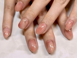 桃ネイルパラジェル・フィルイン