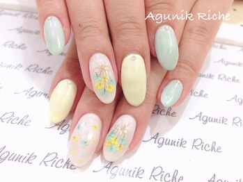 アグニークリッシェ(Agunik Riche)/【押し花ネイル】
