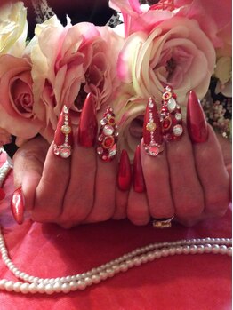 リングアリング(Ring a Ring)/レッドミラーネイル