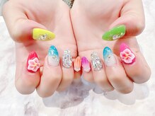 ラルネイル 大宮(Lull. nail)/＃リゾート＃海＃ハイビスカス
