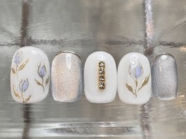 水色チューリップネイル11500円