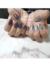 エリー(ellie)/フラッシュマグちぐはぐネイル