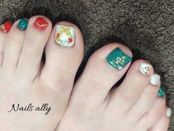 ネイルズアリー 立川店(Nails ally)/クリスマス×ステンドグラス×冬