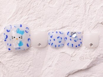 ネイルメゾン 渋谷店(NAIL MAISON)/ブルーレオパード冬フット￥9000