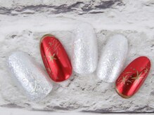 アミュージングネイル(amusing nail)/90分☆赤白キラキラ
