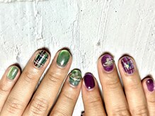 アトリエループ(atelier Loop by shiho)/マグネットチェックネイル