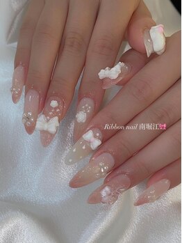 リボン(RIBBON)の写真/【オフ無料★つけ放題 】追加料金なしで特盛ネイルが楽しめる♪持ち込みデザインOKで理想のネイルが叶う♪