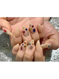 カラフルストーンネイル
