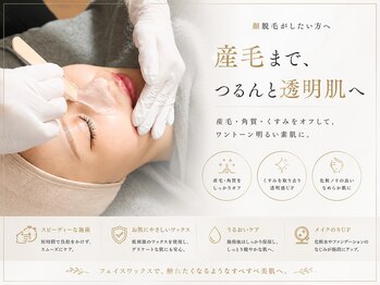 ホワイトワックス 堺東店(WHITE WAX)の写真/【韓国美肌の新常識】艶肌フェイスワックス￥7,500★シェービング卒業◎産毛&くすみオフでツルスベ透明肌♪