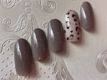 アイリッシュネイル 久屋大通店(Irish Nail)/ヒョウ柄×グレー