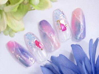 トータルビューティーアンドアズフローラ(Total Beauty & a`s Flora)/ニュアンスブルーネイル