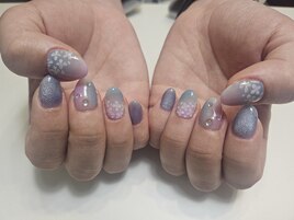 紫陽花ネイル11000円