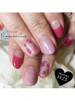 ラナンキュラス(Ranunculus)/フラワー風アート☆