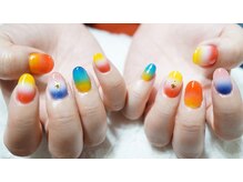 ネイル シスター(nail sister)/カラフルグラデーションネイル