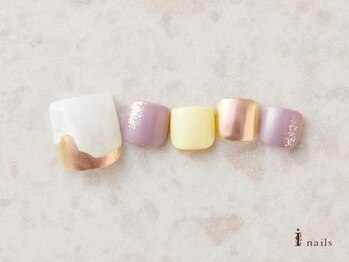 アイネイルズ 横浜EAST店(I-nails)/メタリックフットネイル