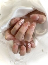 ベリール 南平岸店(Be'Leel)/チークネイルに桜のホログラム♪