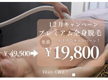 12月のキャンペーンお顔・VIO込みプレミアム全身脱毛がお得◎