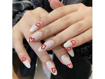 ウェイビーズ ネイル(wavy's.nail)/ぷっくりハートネイル