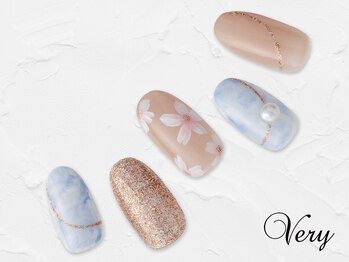 爽やかな桜ネイル