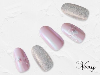 オーロラフラワーネイル