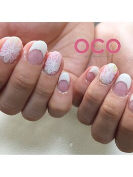 オコネイル ネイルサロンアンドスクール(OCO nail)/sheer flower × French
