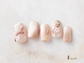 シック桜マグネットネイル