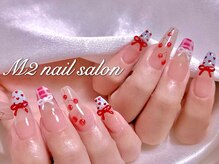 エムズ ネイルサロン(M2)/韓国風リボンチェックネイル