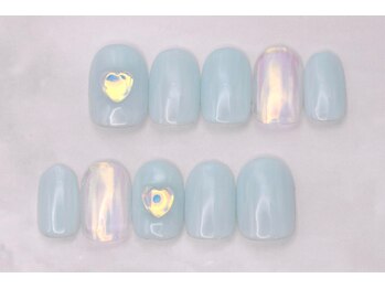 ネイルサロンプリッシュ 横浜店(prish)/5000円　オーロラハート　ブルー