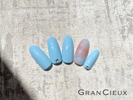 ブルー 夏 ニュアンス ネイル