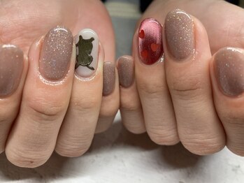 バレンタインネイル