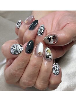 ヒトミネイルズ(Hitomi Nails)/ツイードネイル