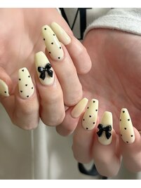 ハートとリボンネイル