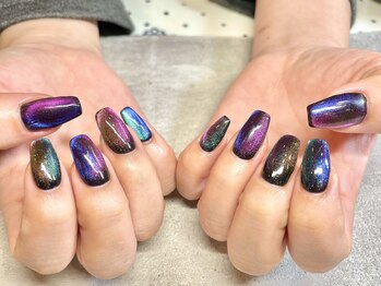 バイカラーマグネットネイル