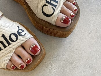 プラス ファースト(Plus 1st)/ボルドーフットネイル by sasabe