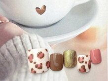 ネイルサロン&スクール ジーナ(GINA)/ピンク×ブラウンでレオパード