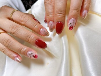 キキネイル たまプラーザ店(kikinail)/10月定額B ぷっくりお花ネイル