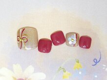 ネイルライフ(NailLife)/和柄お正月フットネイル