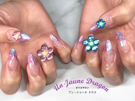 【自爪ネイル】お花ネイル