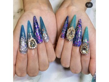 クロスネイル 渋谷店(CROSS nail)/クリアカラーにラメグラデ