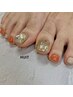 【オフ/パラジェル無料】　ドライケア付　FOOT★アート4本コース¥7000