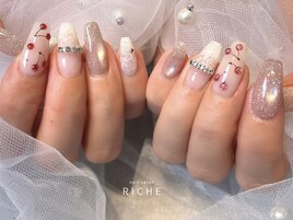 さくらんぼ×レースネイル