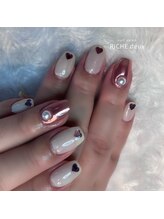 リッシュ ドゥ(RICHE deux)/ハートホロでバレンタインネイル