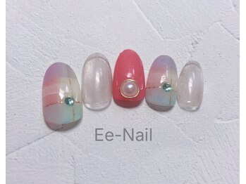 パステルチェツクネイル初￥7500