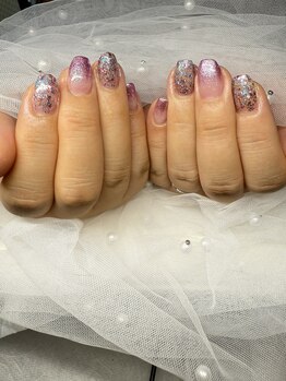 ルアナネイル(Luana_Nail)/ラメグラ＋繊維入りからー
