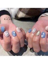 冬のデザインネイル♪