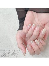クリーム(Nail Atelier CREAM)/水彩埋め込み