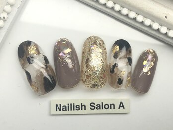 ネイリッシュサロン エー(Nailish Salon A)/ニュアンスレオパードネイル