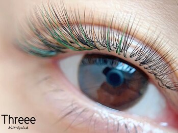 スリーネイルプラスアイラッシュ(Threee Nail+Eyelash)/グリーンカラーMIX JCカール