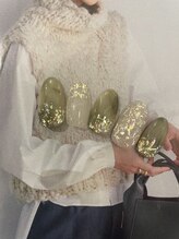 レイネイル レイアイ レイエステティック 扶桑店/カーキニュアンスネイル